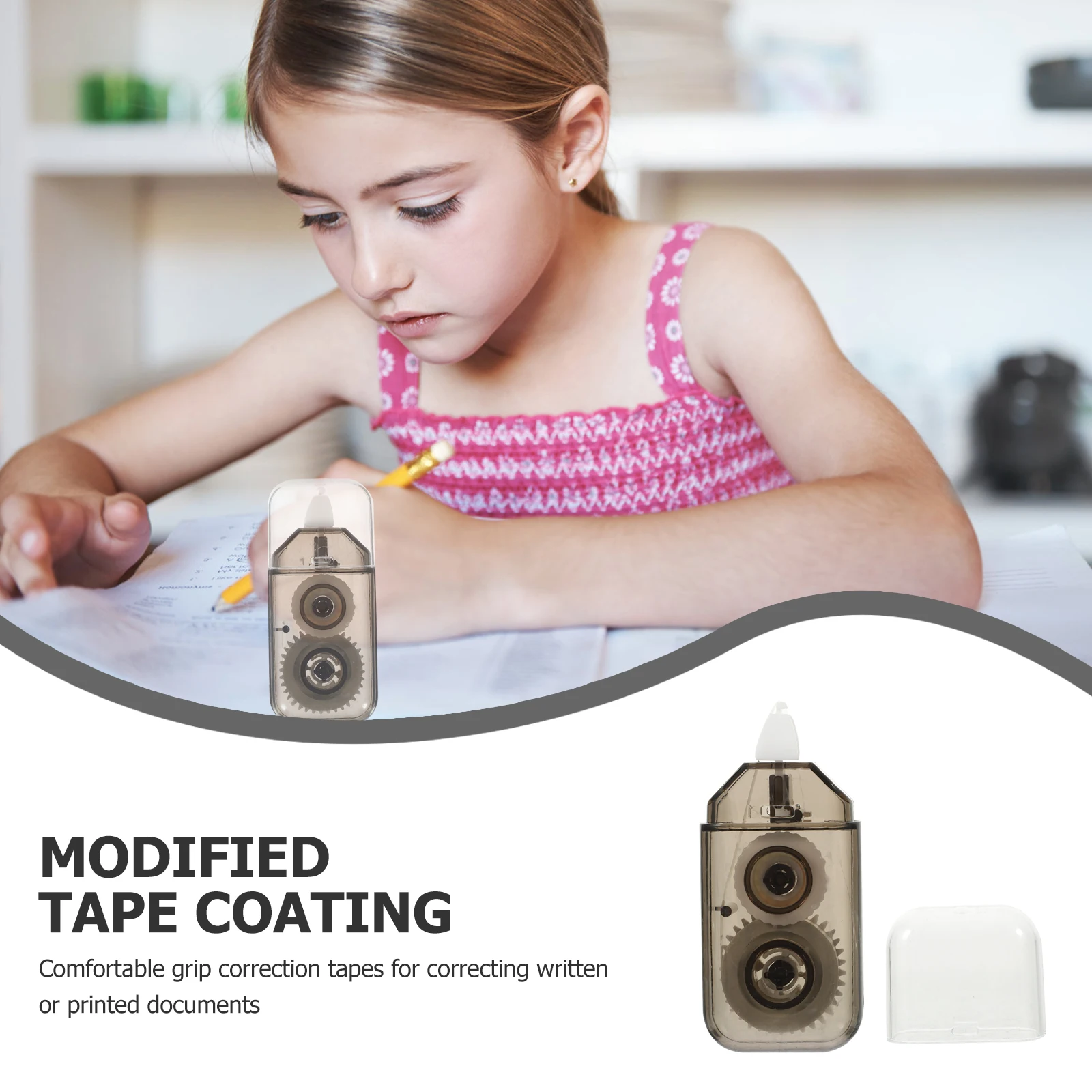 Bande correctrice blanche en plastique, 6 pièces, serrage automatique, adhésif fort, Application douce pour les albums, cartes de vœux