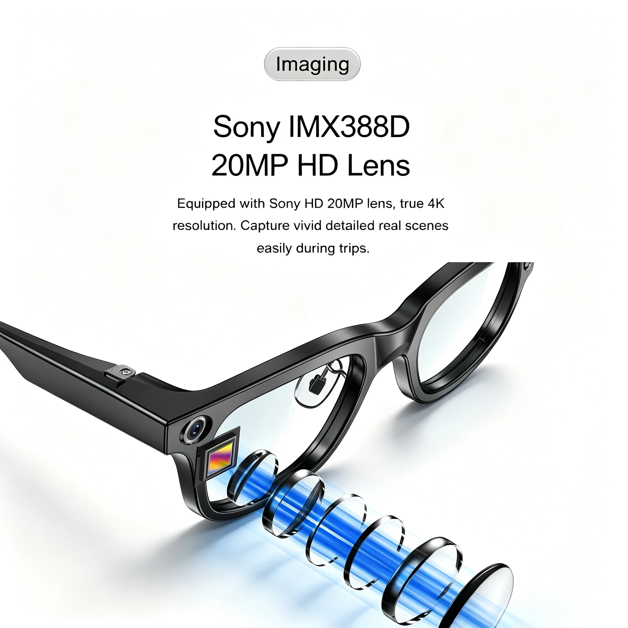 Highest Standard HeyCyan AI-Powered Real-Time Translation W660 Smart Glasses IP66 Waterproof Magnetic Charging Touch App Control