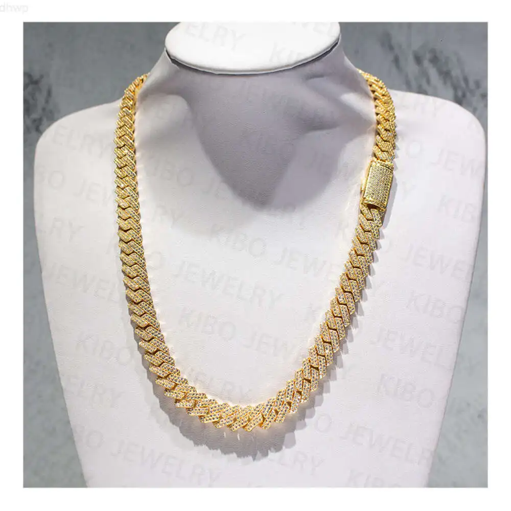 

Christmas Gift Hip Hop Custom Iced Out 12mm Vvs Mossanite 10k Solid Gold Moissanite Cuban Link Chain