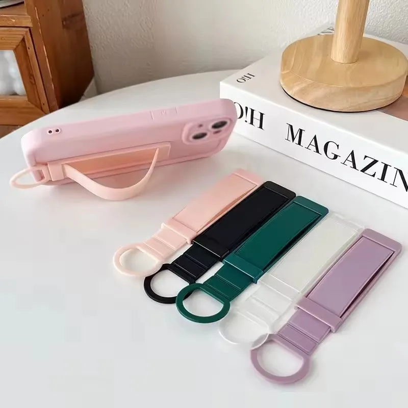Universal Wristband Finger Holder Invisible Buckle Mobile Phone Back Sticker Desk Bracket Telescopic Push Pull Handle Grip Stand view 2