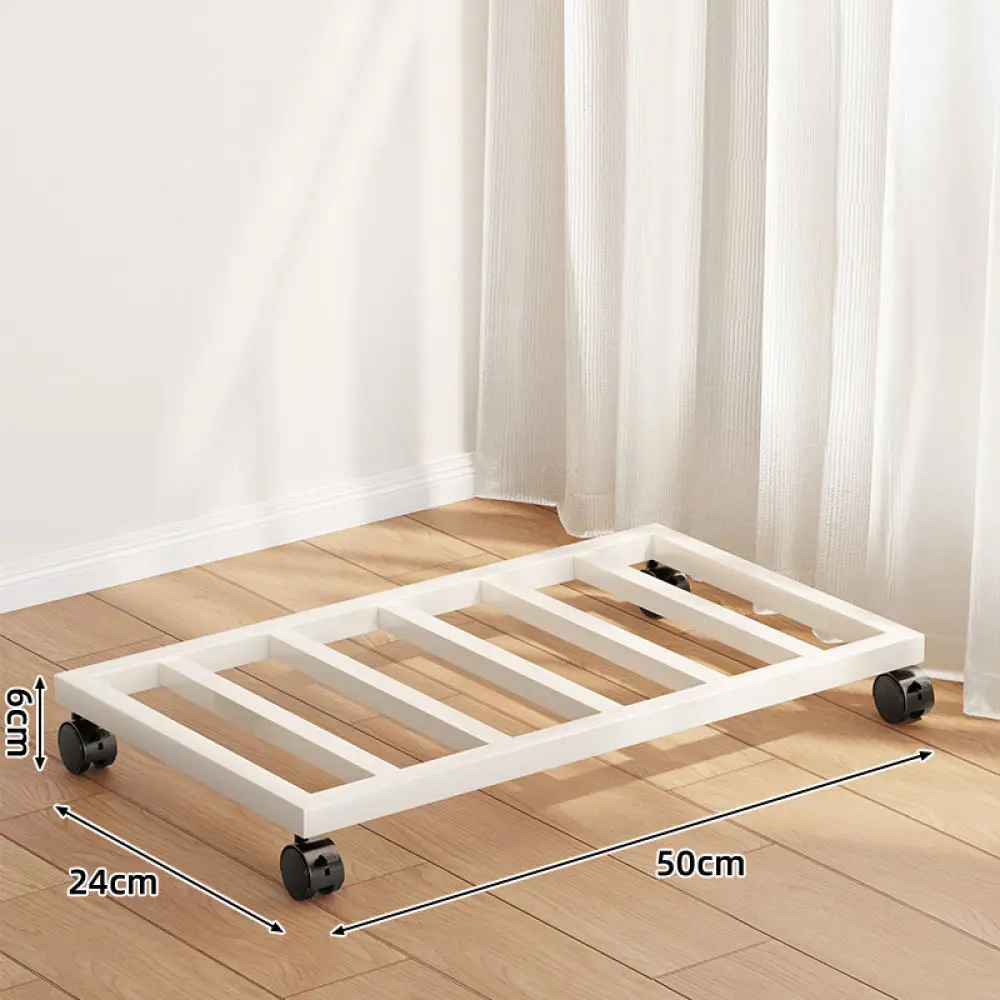 Rolling Metal Flower Rack With Wheels Movable Tray Holder Indoor Balcony Storage Shelf Modern Plant Display Organizer