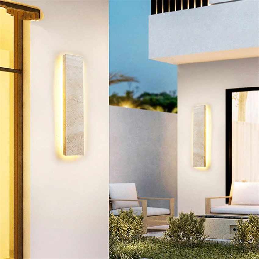Nordic marble waterproof wall lamps villa gate living room bathroom mirror front wall washing atmosphere garden sconces lights