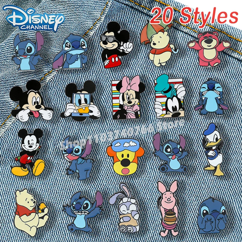 Épingles en émail de la série Disney pour enfants, broches en métal, point de souris de dessin animé mignon, ourson, ours, accessoires de broche de dessin animé, 20 styles