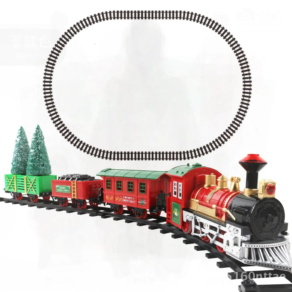 Boys Electric Toy Train Car Children's Christmas Gift Remote Control Train with Light & Sound Features Plastic Model for Kids