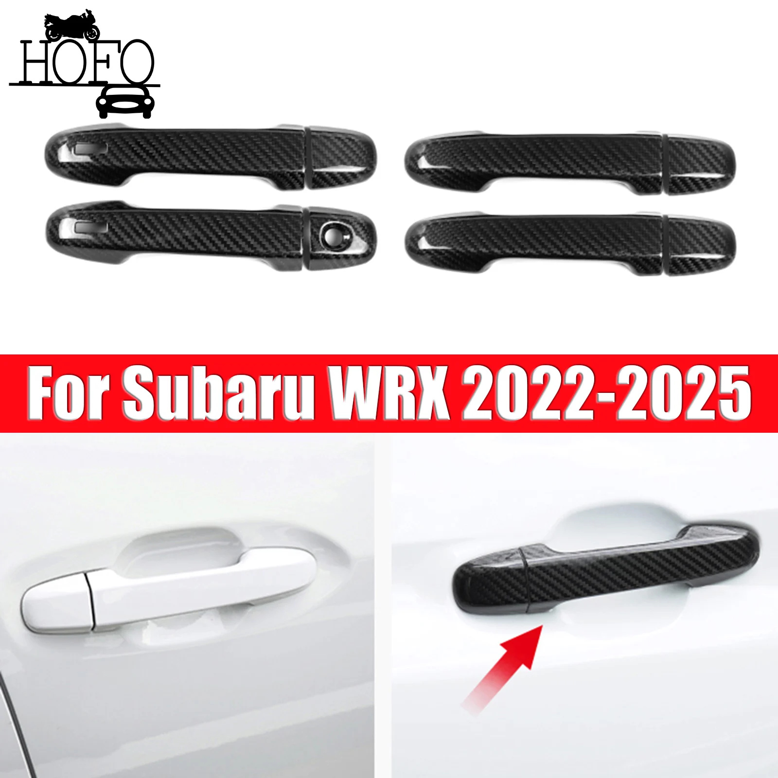 

For Subaru WRX 2022-2025 Car Side Door Handle Cover Trim Real Carbon Fiber