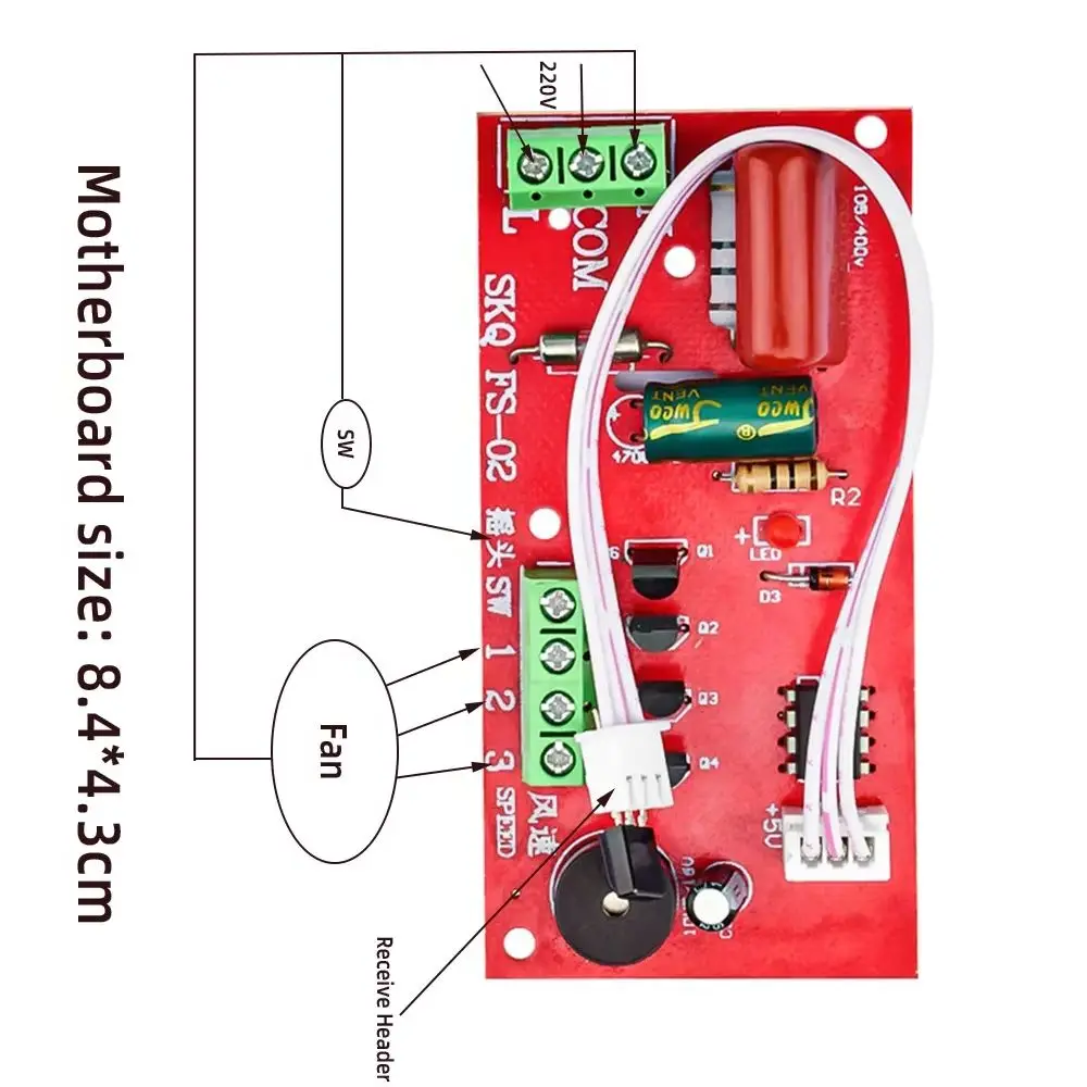 Genera-l fan- Remote Control Board- Compatible For- floor fan shaking head fan- desk  and The Modification is Simple
