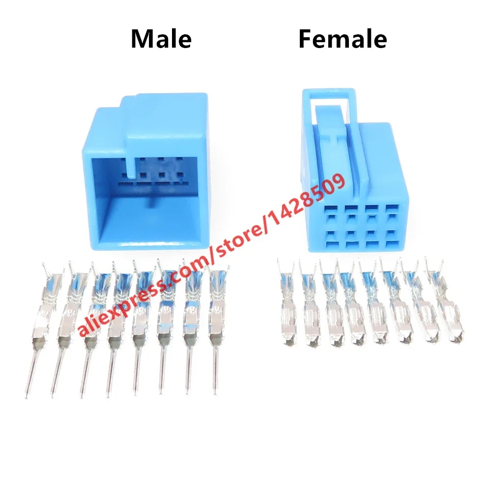 1 Set 8 Pin 3-1670459-1 Male Female Docking Unsealed Socket 0.6 Series Auto Rearview Mirror Wire Nondestructive Connector