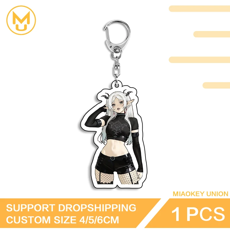 Lively Frieren Elegant Lightweight Double Sided Acrylic Keyring Functional High Quality Daily Wear Jewelrykey Ring Accessory