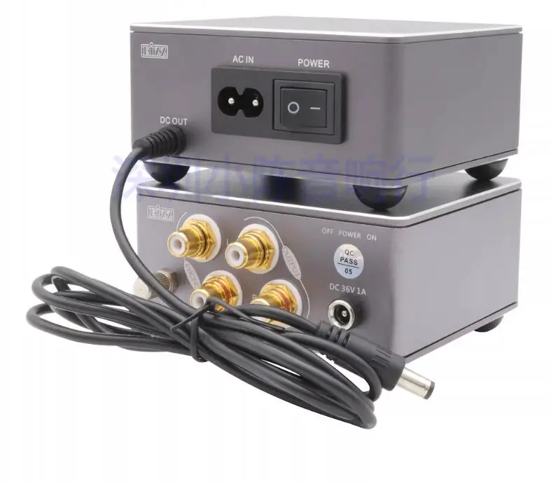 EIZZ LP-302 Mini Stereo LP Vinyl Record Player Turntable Phono Integrated Power Amplifier MM MC With Separate Power