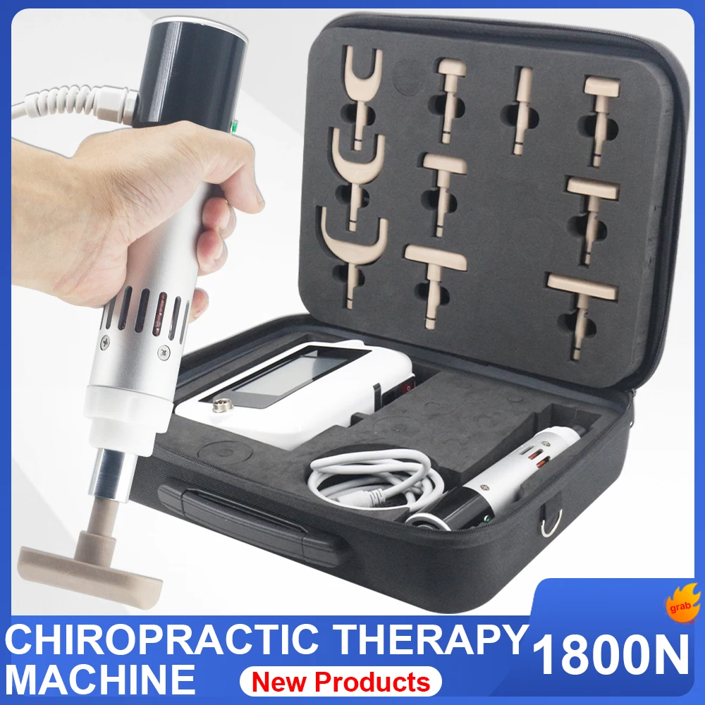 Electric Correction Gun Spinal Chiropractic Adjusting Tools 1800N Impulse Spine Cervical 8 Languages Touch Screen Back Massager