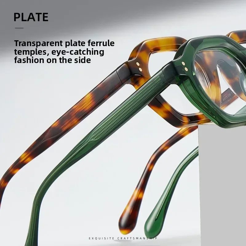 

Ollymurs Polygonal Men Woman Fashion Acetate Thick Frame Anti Blue Light Photochromic Prescription Glasses Optical Eyeglasses