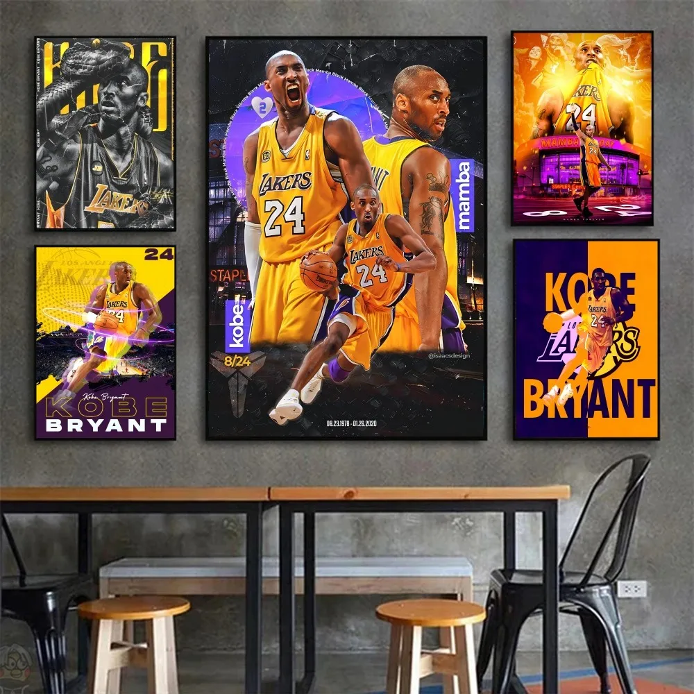 Great Football Star K-Kobe B-Bryant Poster Wall Art Home Decor Room Decor Digital Painting Living Room Restaurant Kitchen Art