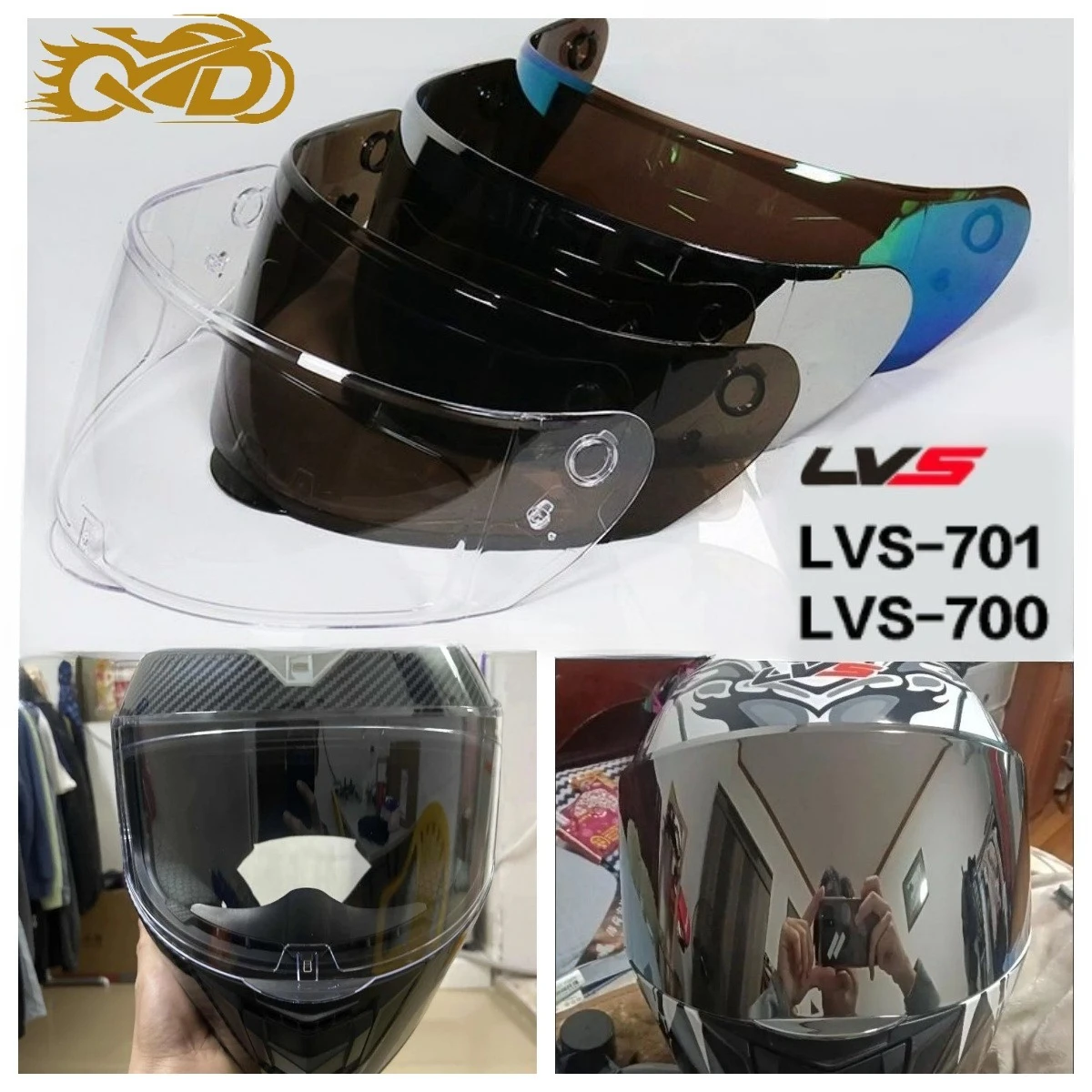 

Motorbike Casco LVS 701 702 800 900 Helmet Lens Helmet Face Mask Helmet Yellow Visors Original Moto Accessories