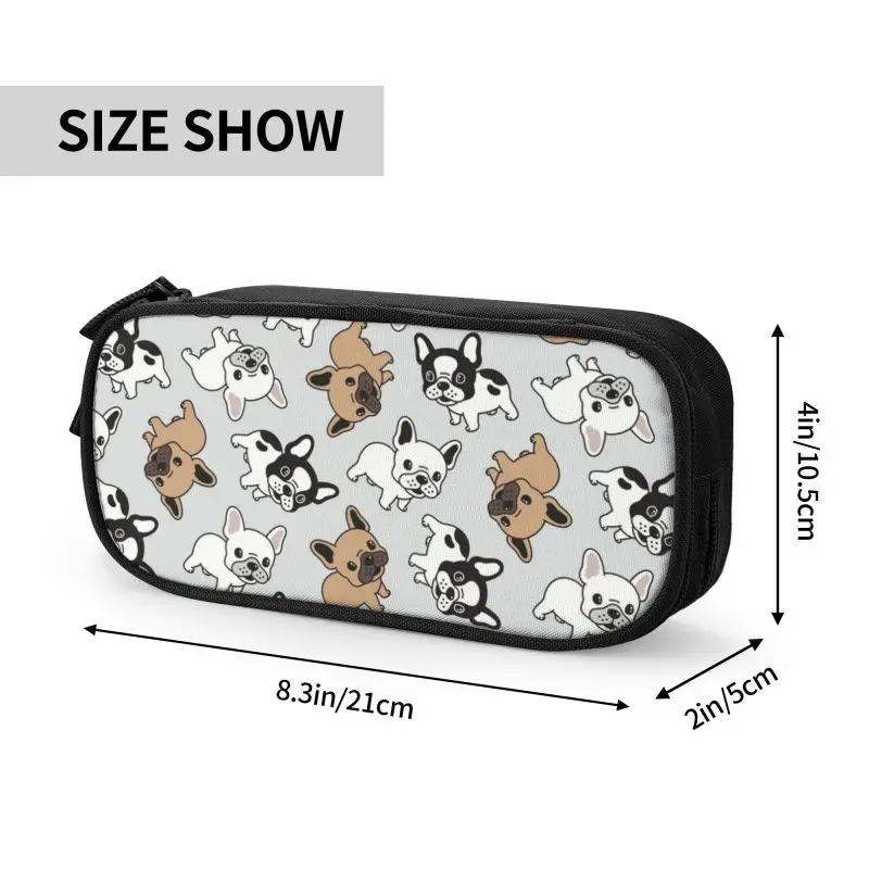 Frenchie French Bulldog School Pencil Cases Boy Girl Large Capacity Dogs Lover Pencil Box cancelleria per studenti