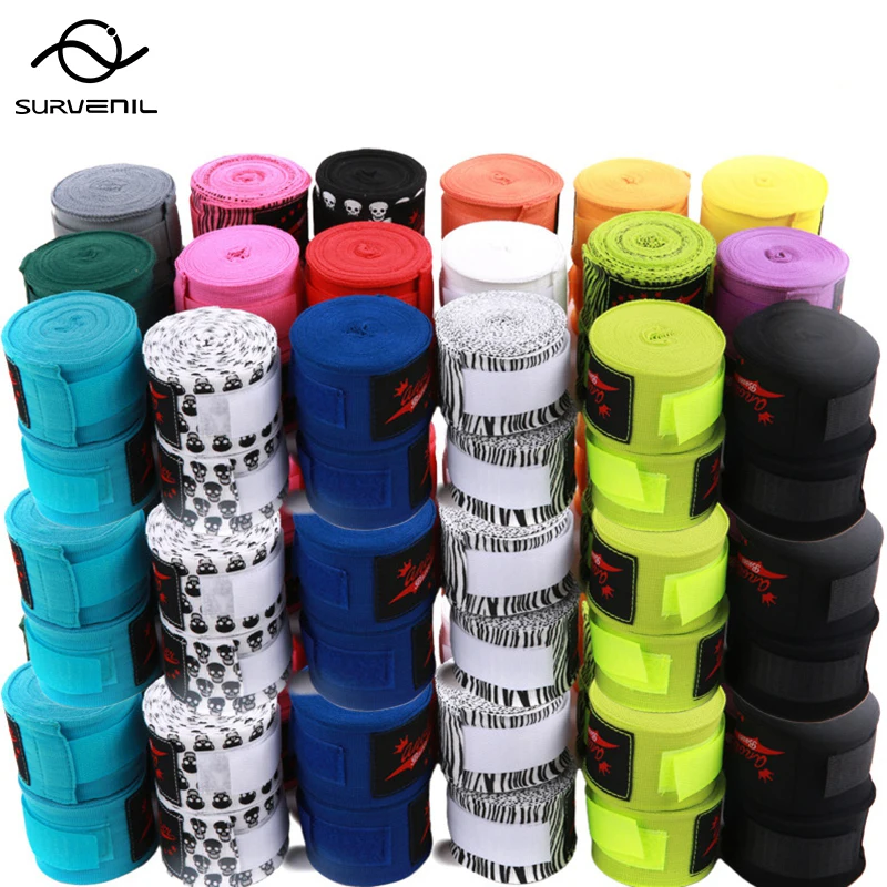 1 paio Kick Boxing Wraps Bandage uomo donna bambini Sanda Taekwondo Muay Thai Hand Wraps Guantes De Boxeo MMA cinturini da polso attrezzatura