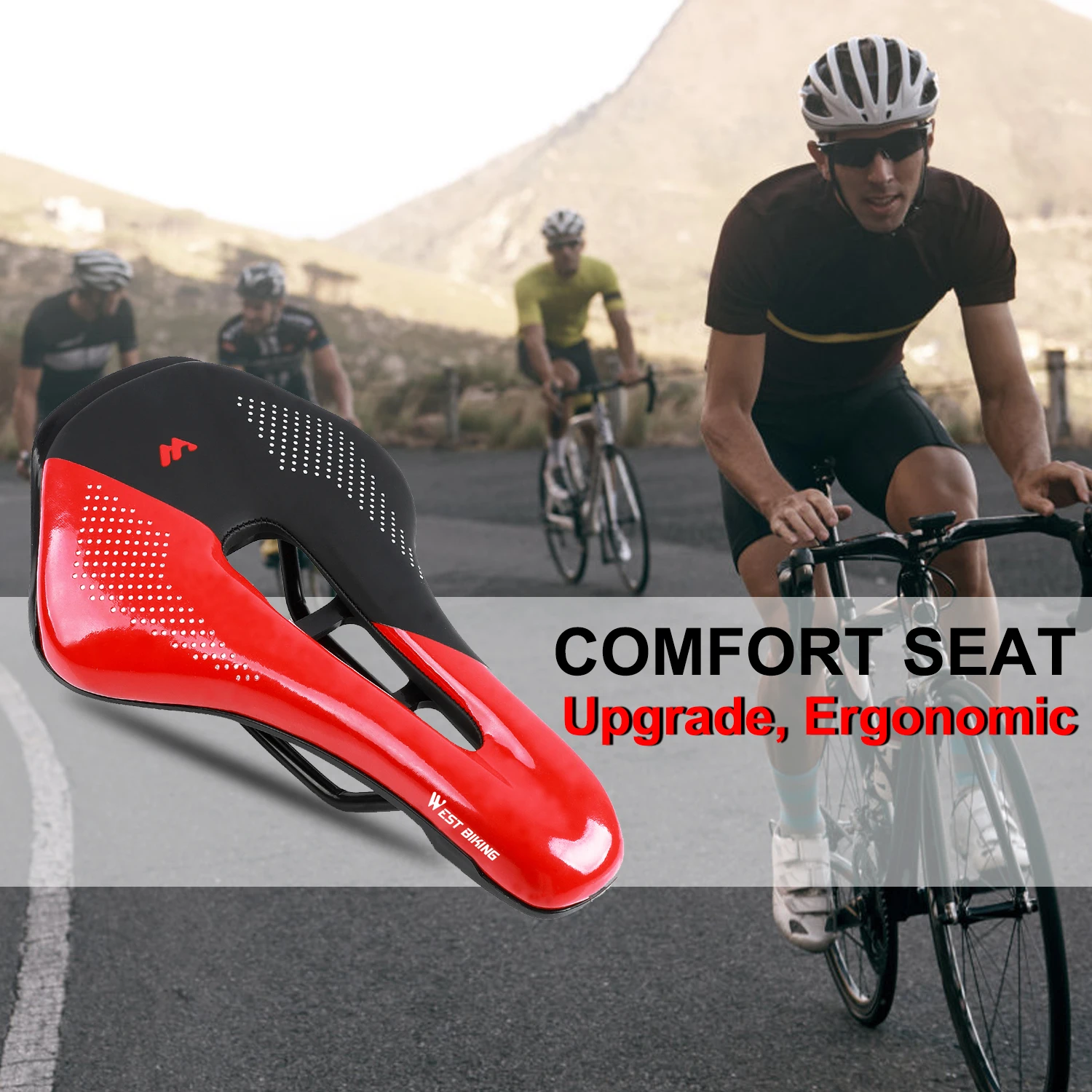 WEST BIKING Ultralight Road Bicycle Saddle Hollow Breathable Aerodynamic Bike Cushion Professional Racing Cycling Seat Bike Part