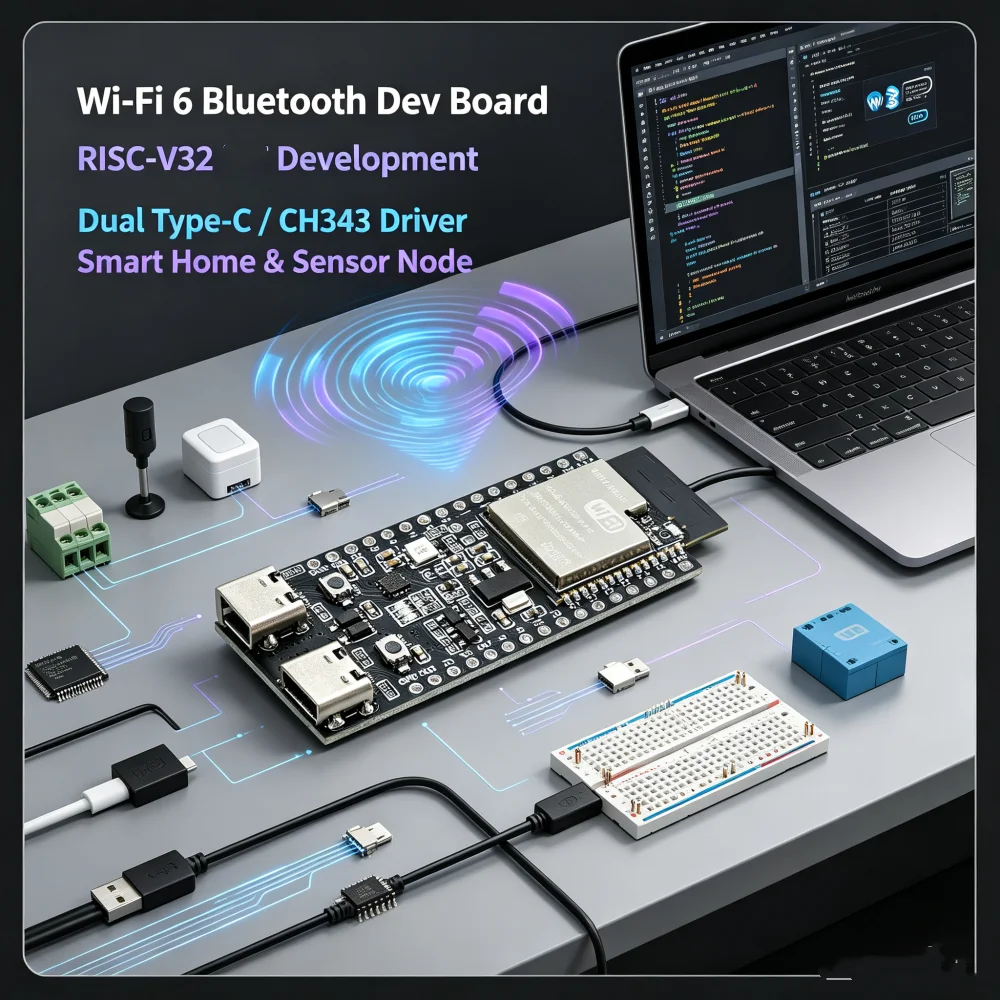 ESPC6-32-N4 2.4GHz WiFi Bluetooth Development Board Core Board CH343 Driver Dual Type C Port For Smart Internet Development