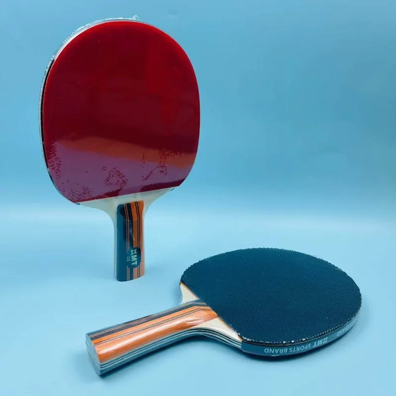 Table Tennis Racket with One Side of Pips in&One Side of Pips Out Professional Grade Finished Rackets 5 Wood 2 Carbon Baseplate