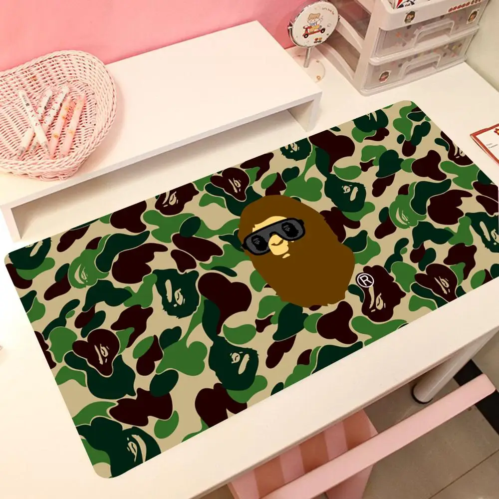 A-Bathinges -Ape B-BAPEs Mouse Pad 900x400mm Rectangular Pad PC kawaii Keyboard Office Table Rubber Mat XXL Laptop Lock Edge Mou