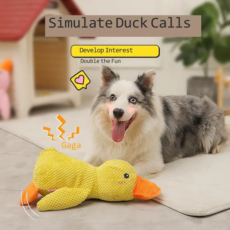 45cm Stomping Duck Bite Resistant Grinding Teeth Cleaning Durable Chew Toy Calming Duck Comfortable and Soft Puppy Plush Pillow