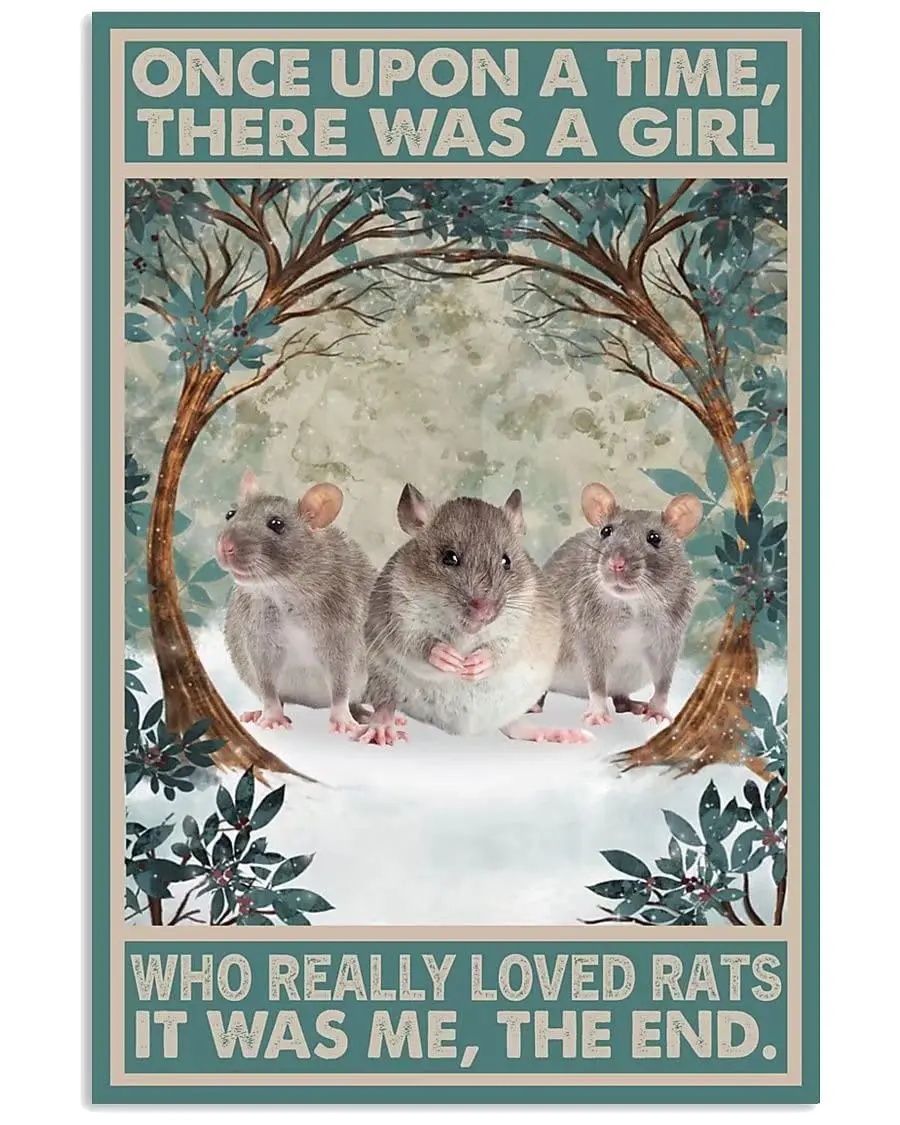Aluminum Sign Once Upon A Time There was A Girl Who Really Loved Three Rats Signs Vintage Wall Decor Metal Sign 8x12 Inch,24ja24