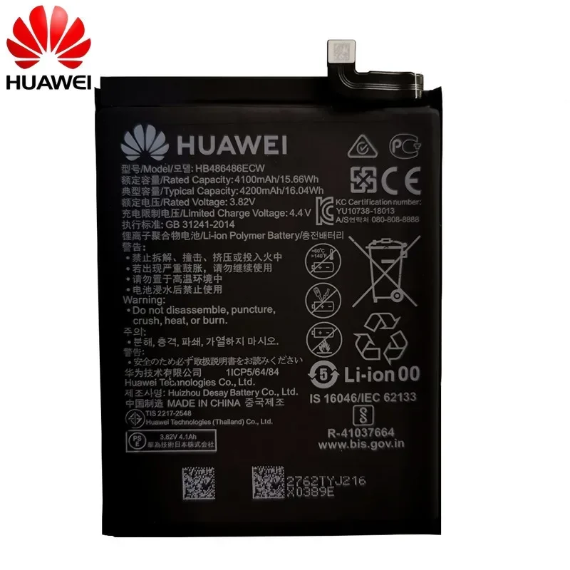 2024 100% Original High Quality 4200mAh HB486486ECW Mobile Phone Battery For Huawei P30 Pro Mate20 Pro Mate 20 Pro Batteries