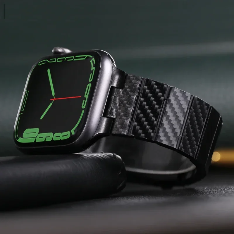 Carbon Fiber Strap+Case For Apple Watch 42mm  45mm 41mm Lightweight Belt For iWatch Wristband 9 8 7 6 5 4 SE 44mm 42mm 40mm band