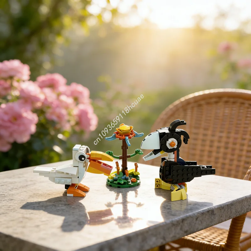 217pcs MOC Creator 3 1 Garden Birds Model Building Blocks Construction Toys DIY Creative Education Festival Gift Brick Idea