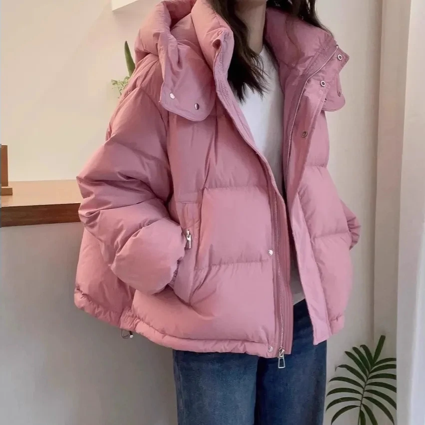 Down Coat Women Parkas Short 2025 Autumn Winter New Korean Warm Cotton Jacket Plus Size Outerwear Female Fashion Hooded Overcoat