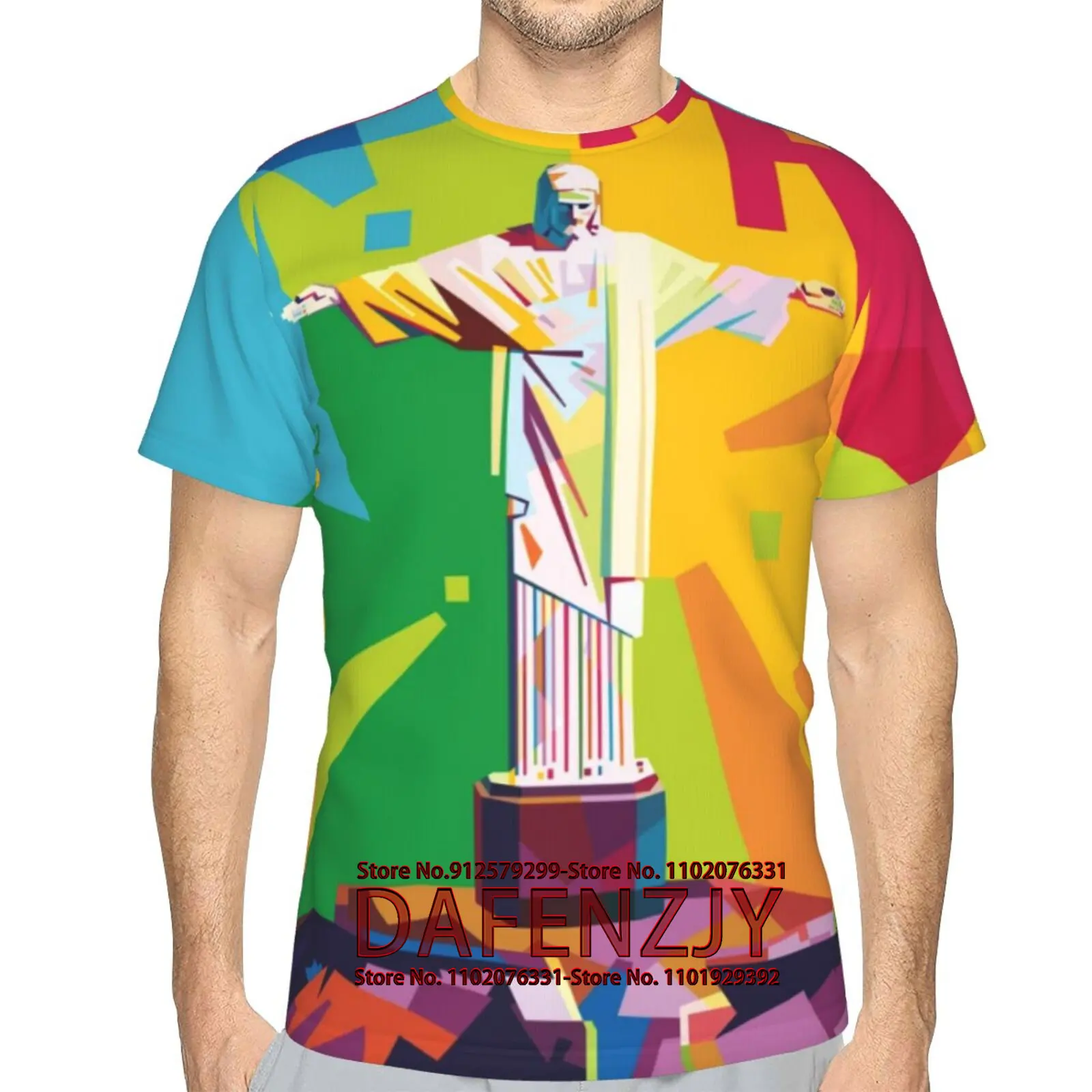 

Men 3D Graphic Printed T Shirts Fashion Jesus Cross Short Sleeve Muscle Fit Tee Shirt Casual Christian Religious Tops