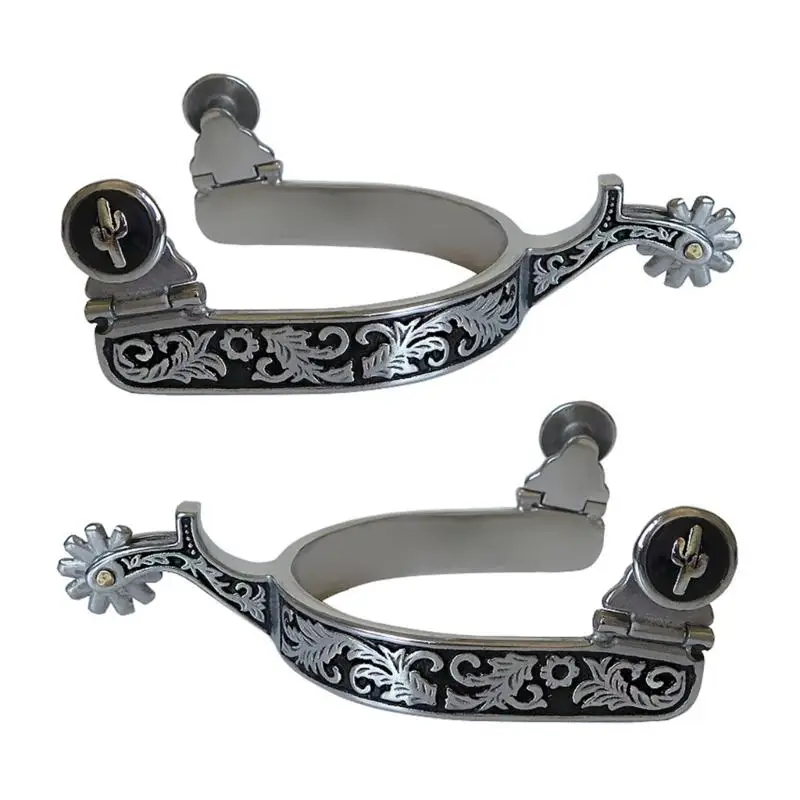 652F حصان من الفولاذ المقاوم للصدأ تحفيز Western Cowboy Horse Spur Horse Boot Decoration للفروسية المسابقة الترفيهية