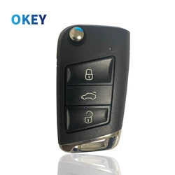 Okey-carcasa de llave de coche remota, carcasa de repuesto para VW Golf 7 GTI MK7 Skoda Octavia A7, Seat Remote Auto parts, funda sin llave