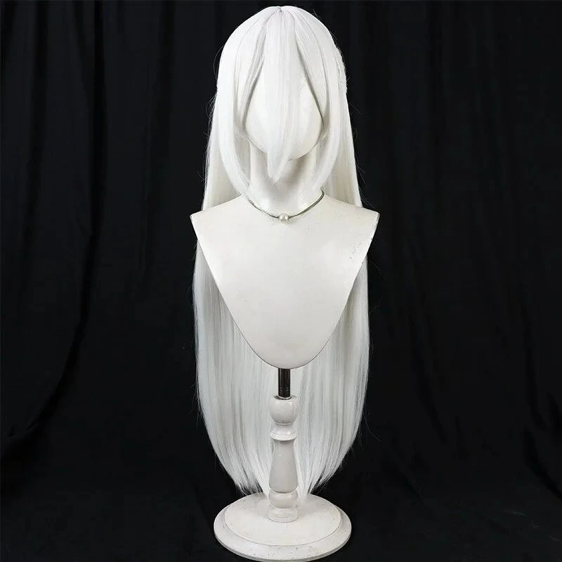 Synthetic Hair Tendou Kei Cosplay Wigs Blue Archive Tendou Kei Halloween 100cm Long Straight White Heat Resistant Wig