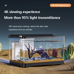 Small Fish Tank Landscape Ecological Full Set Filter Oxygen Generator Living Room New Home Goldfish Tank with Light