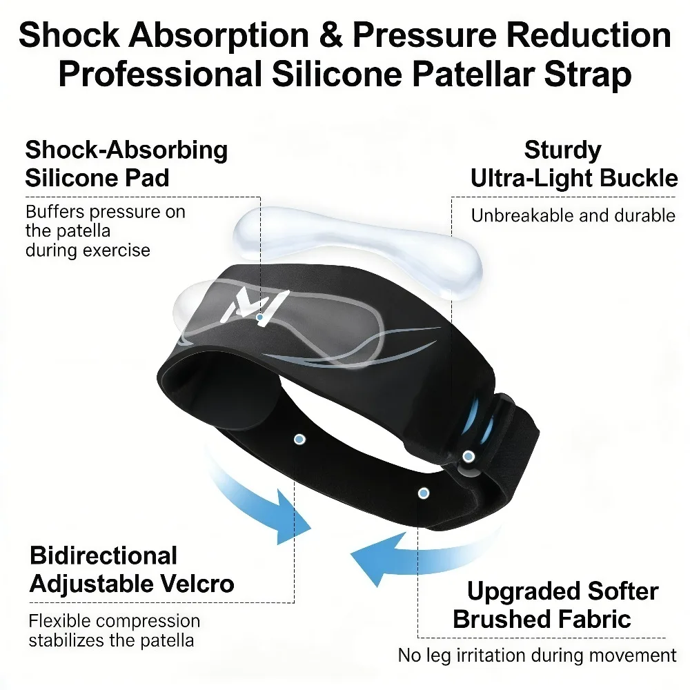 1/2Pcs Knee Brace with Gel Pads, Adjustable Patellar Tendon Support Strap for Men Women Running,Tennis,Workout,Basketball,Hiking