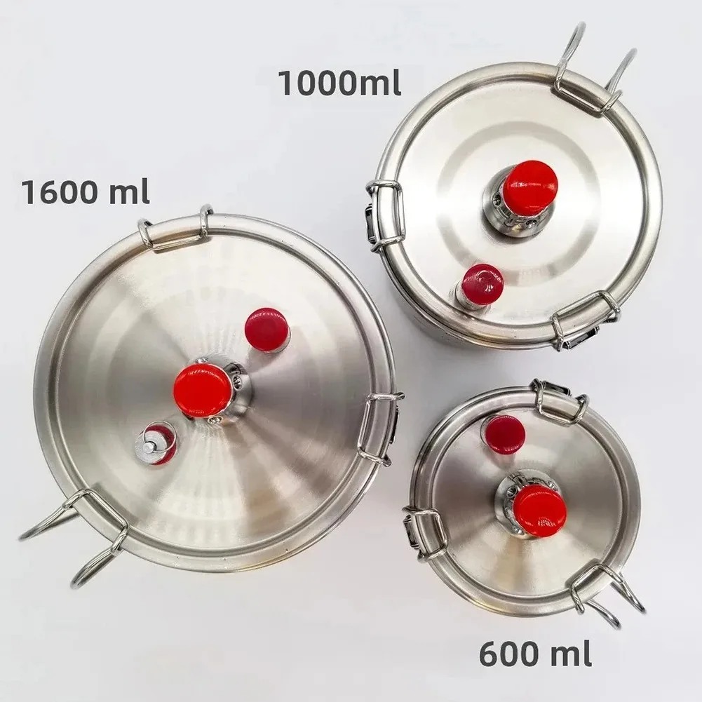 قدر ضغط صغير خفيف للغاية 304 من الفولاذ المقاوم للصدأ مع مقبض قابل للطي للتخييم في الهواء الطلق وعاء طبخ محمول مدمج منفرد