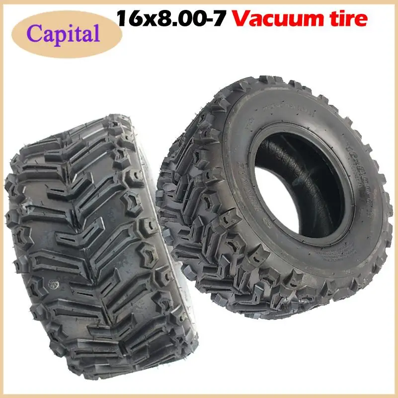 

Hot Sale Good Quality 16x8.00-7 Vacuum Tyre ATV Tire Fit for ATV 50CC,90CC,70CC,110CC,125CC Outer Tyre