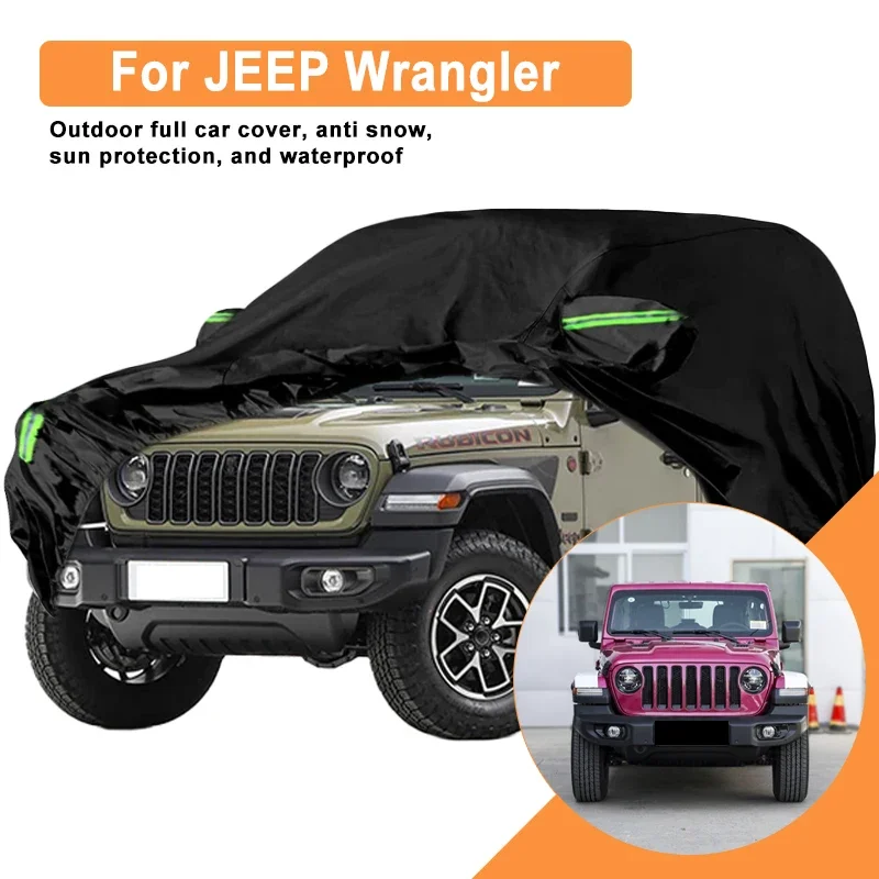 

Полный автомобильный чехол для JEEP Wrangler для наружного использования — водонепроницаемый снегозащитный солнцезащитный козырек, зимние и летние аксессуары для автозащиты