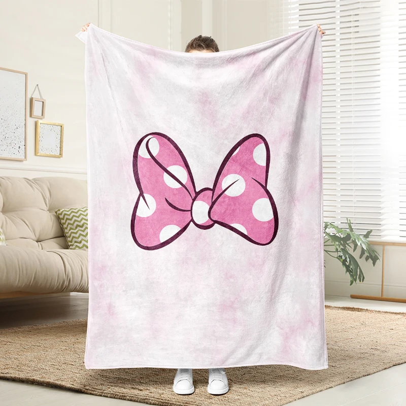 

Disney Minnie Mouse Bow Pattern Soft Plush Blanket Warm Throw Sofa Bed Cartoon Blanket Kids Gift Home Decor