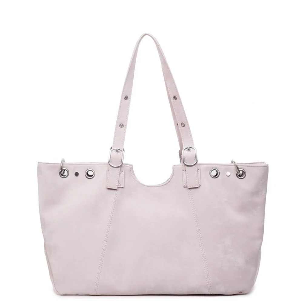 Korean Style PU Tote Bag Solid Color Large Capacity Large Capacity Handbag PU Leather Ethnic Style Underarm Packs Office Worker
