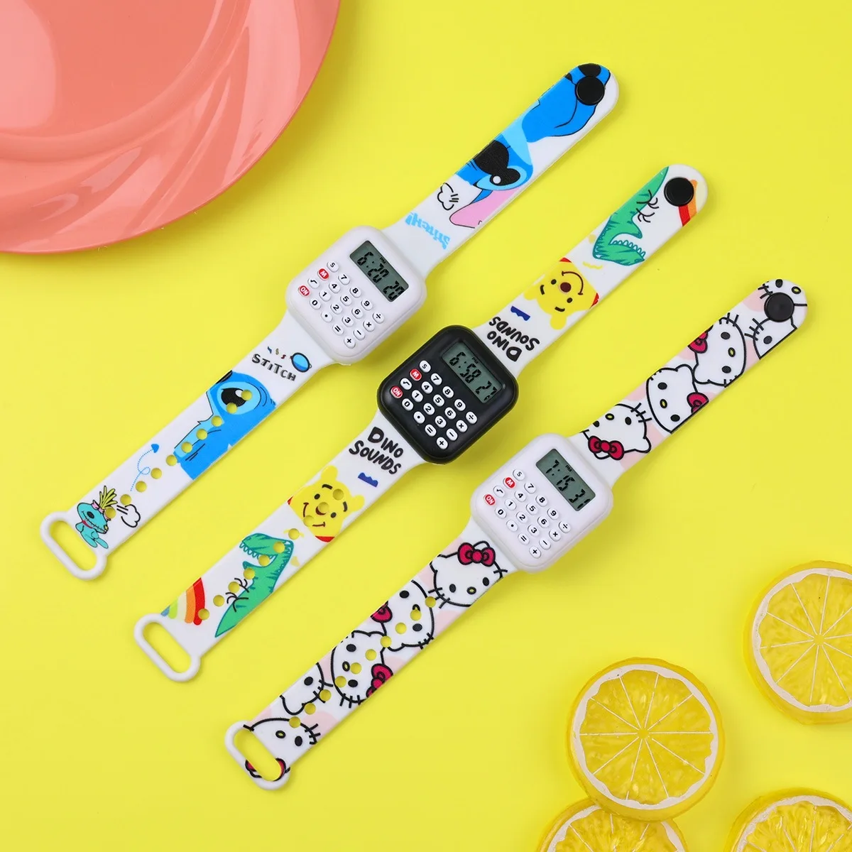 Soft Silicone Band Children Watches Kids Stitich Calculator Girls Watch Digital Clock Student Multifunctional Math Learning Toy