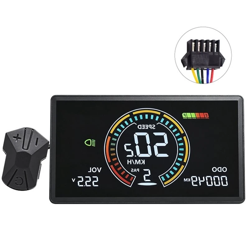 [NEW!ABKG】 H8C E-Bike LCD Display Meter Speedometer 24V/36V/48V/60V UART Electric Scooter LCD Color Animated Meter