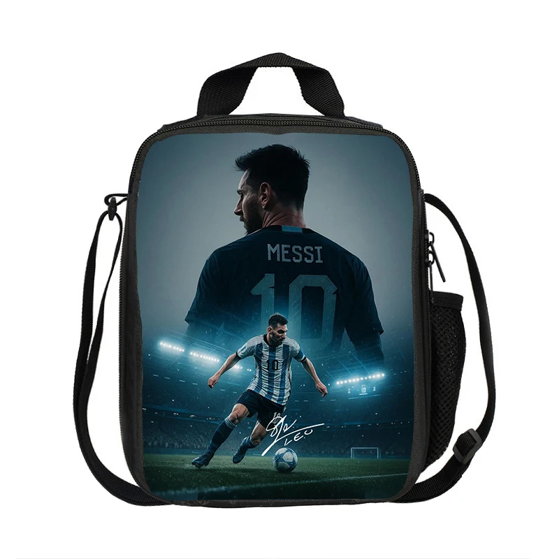 M-Messi Thermal Bag Football Star Insulated Lunch Bags Lunch Container Leakproof Tote Lunch Box Football Sport Food Storage Bags