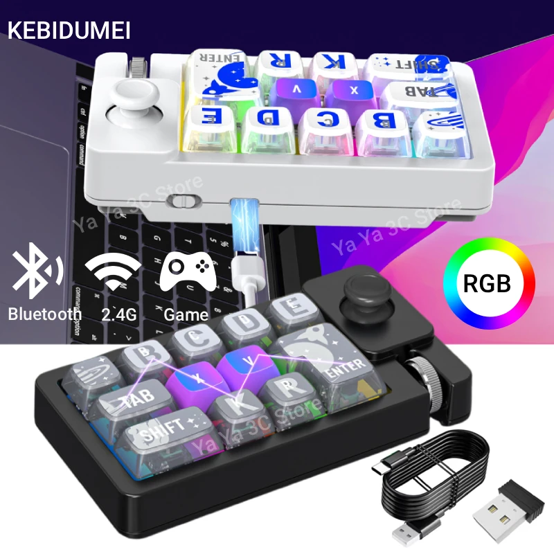 

Bluetooth Programming 12 Keys Knobs Mechanical Gaming Keyboard USB Wired Bluetooth/2.4G Macro Keyboard Custom Hot-swap Keypad