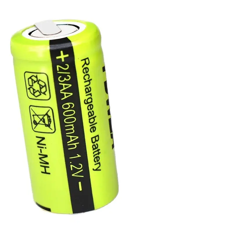 2 sztuk/partia 2/3AA Ni-MH akumulator 1.2v 600mAh