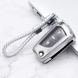 Voor toyota auris corolla avensis verso yaris aygo scion tc im camry rav4 car flip key case tas cover shell sleutelhanger protector
