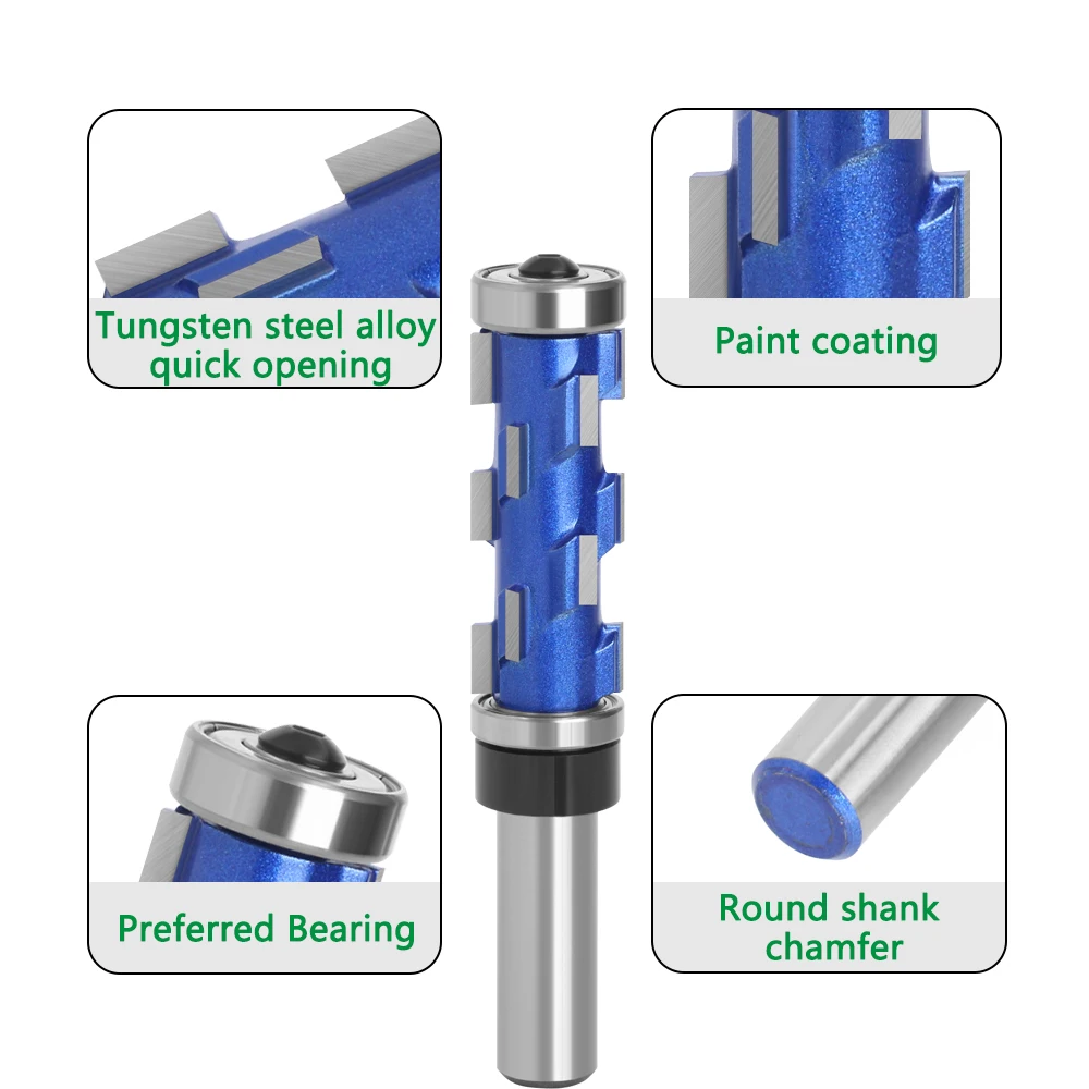 Imagem -06 - Lavie-conjunto de Bits Router Fresa Máquina de Gravura Bit Router Rolamento Duplo Flush Espiral Guarnição H12023h19 12 mm 2