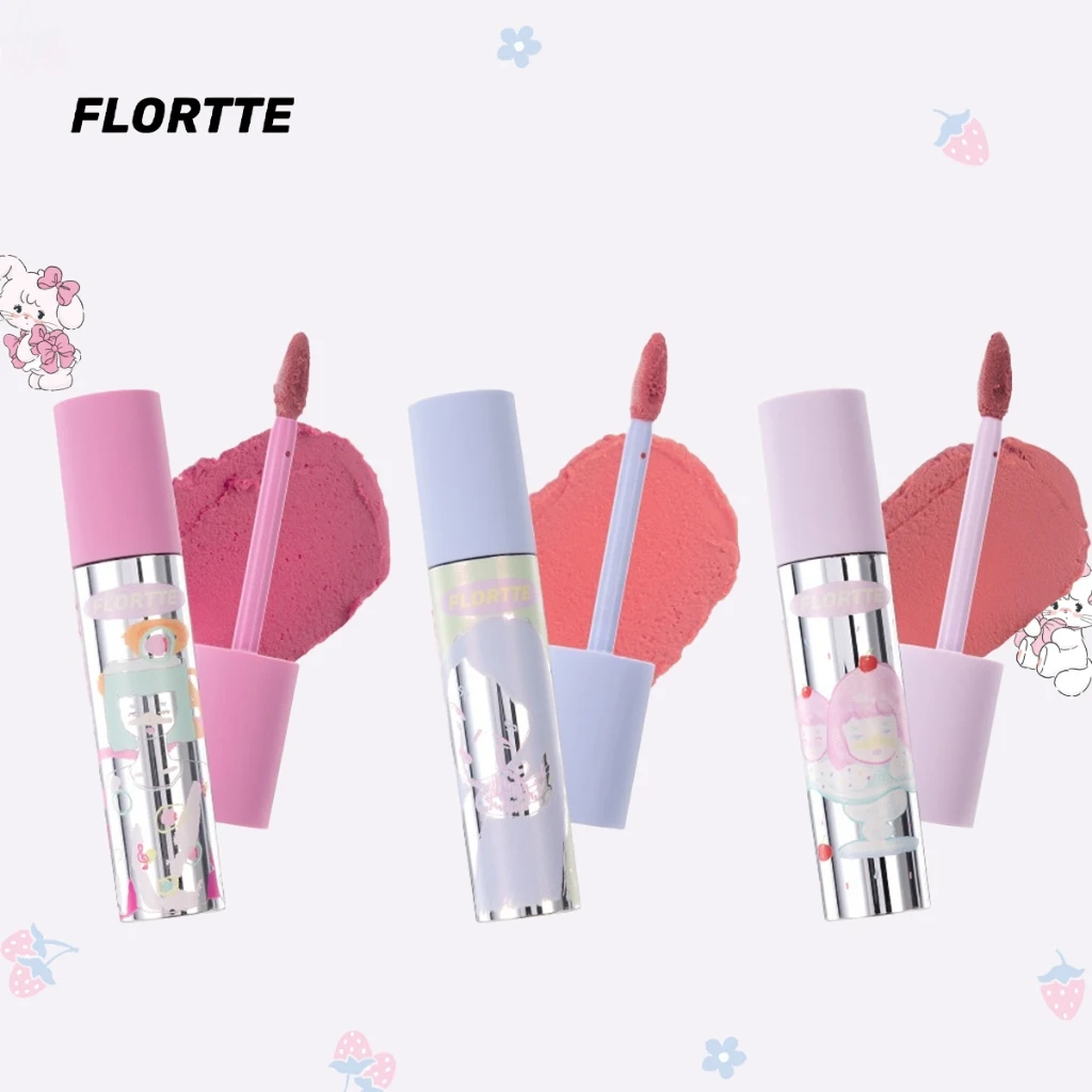 

FLORTTE Beauty Lip Cream Mud Velvet Matte Lip Lasting Tint Creamy Texture Blooming Liquid Lipstick Makeup Women Cosmetics