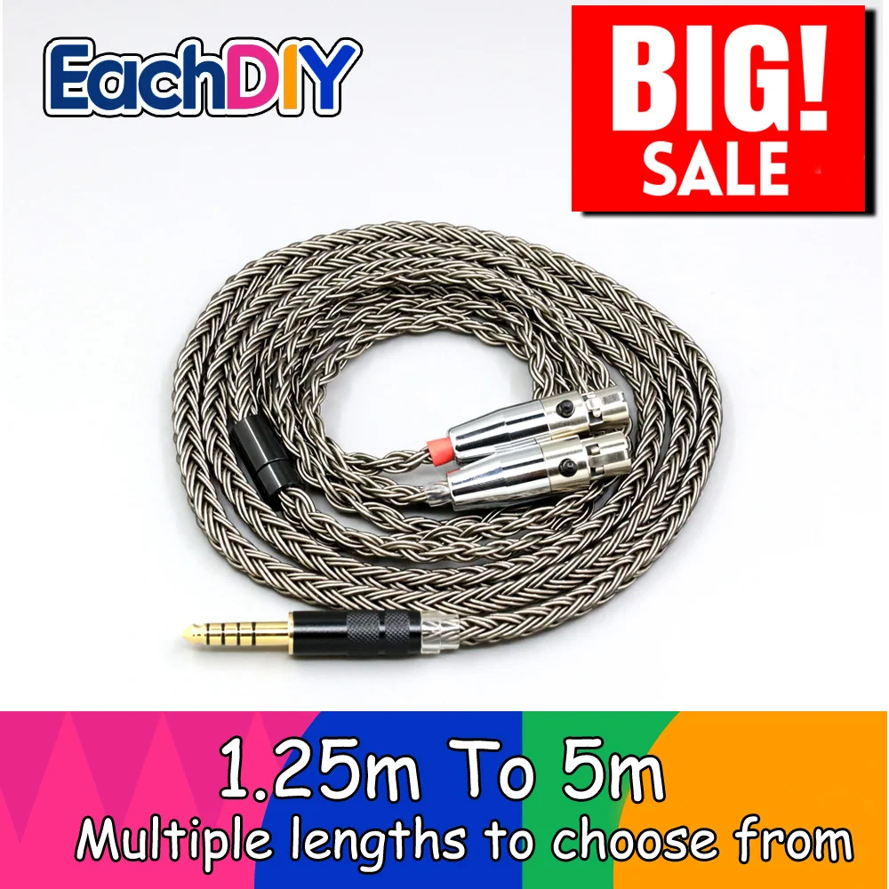 Cable de 16 núcleos, auriculares chapados en plata gris para Meze Elite EMPYREAN Audeze LCD-3 LCD-2 LCD-X LCD-XC LCD-4z II, auriculares LN008840