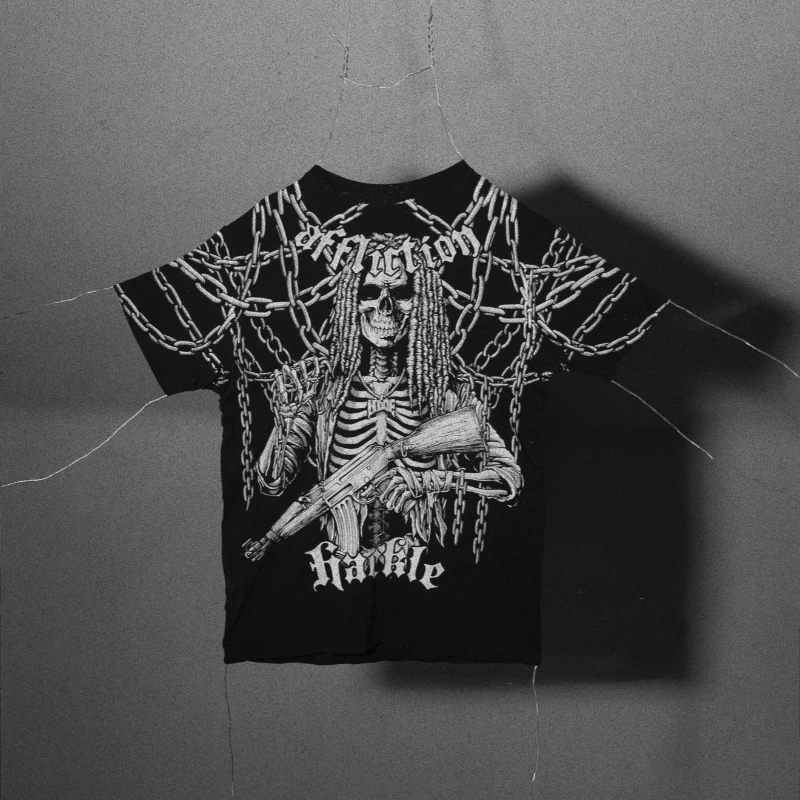 Y2K Gothic T Shirt Haunted Mound Ghost Skull Pattern Streetwear Men Women Harajuku Hip Hop Vintage Unisex Cotton Short Sleeve image 3